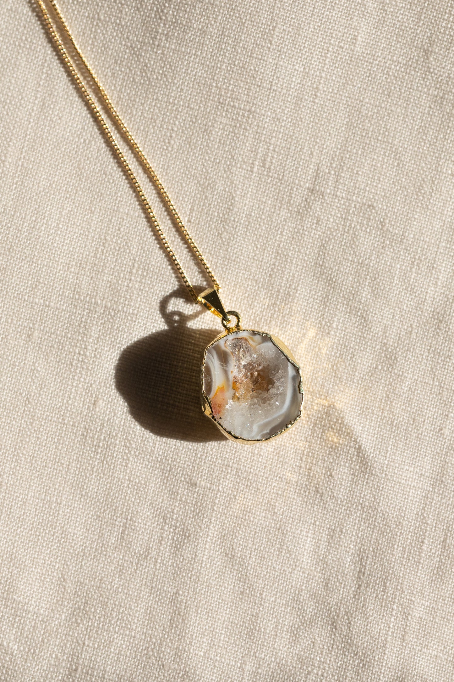 Achatgeoden Kette, Edelsteinschmuck, Edelsteinkette
