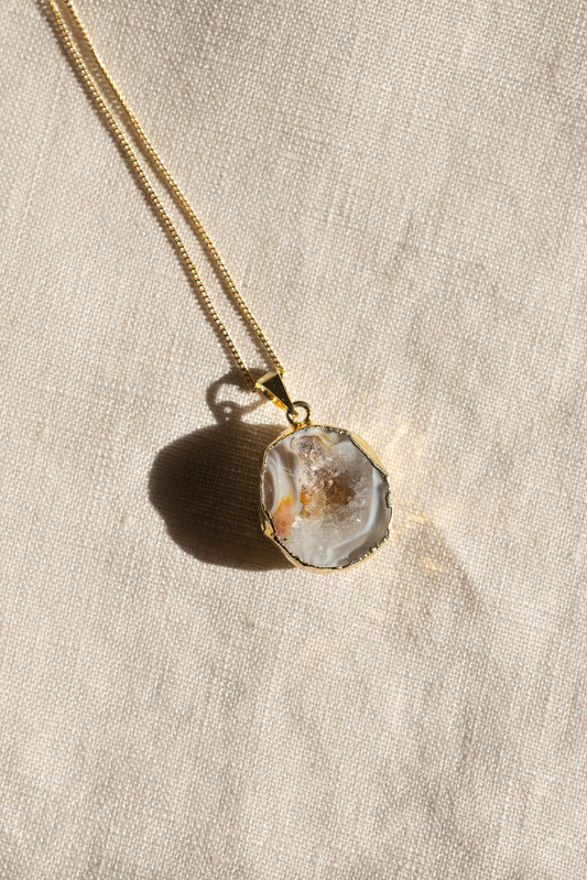 Achatgeoden Kette, Edelsteinschmuck, Edelsteinkette