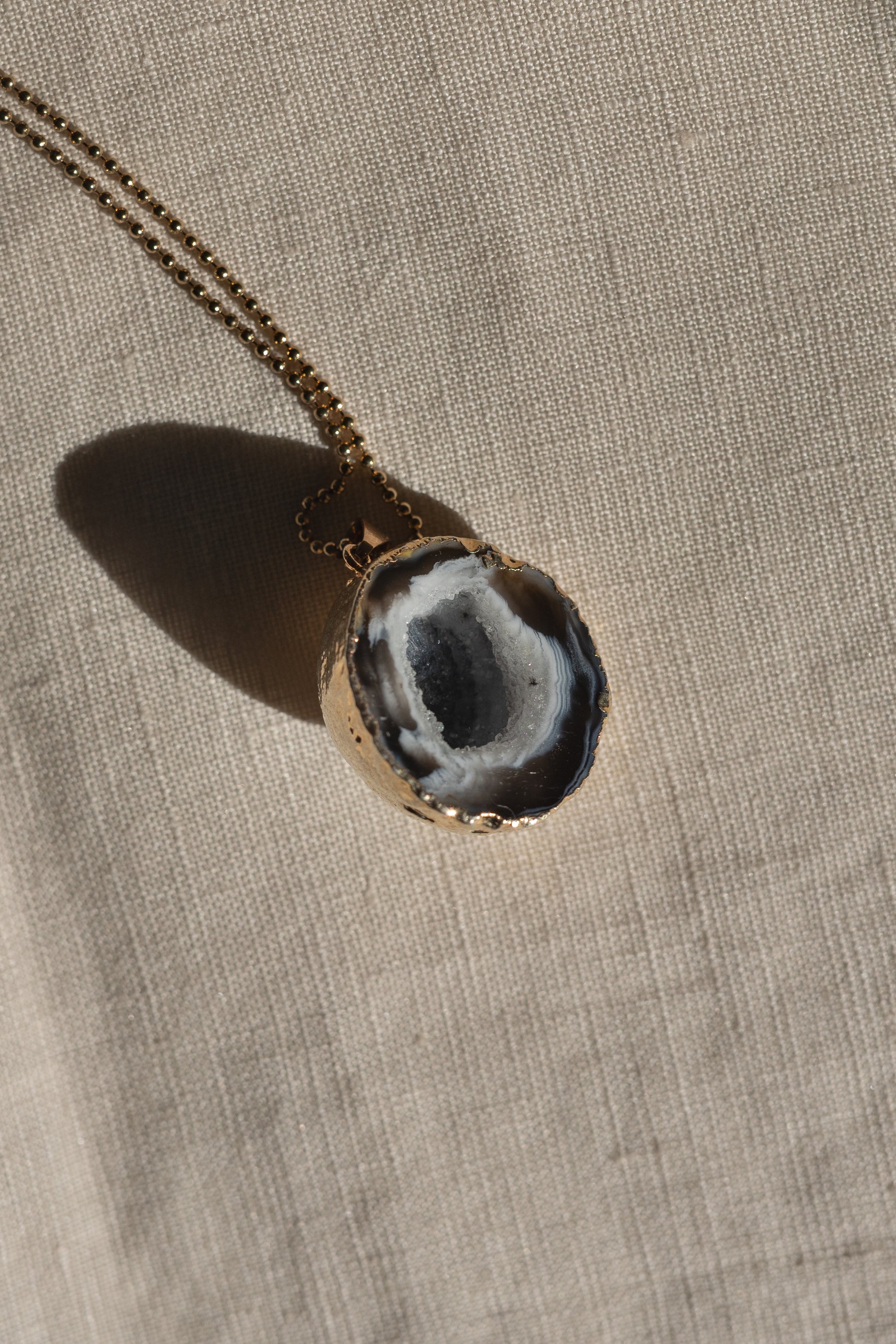 Achatgeoden Kette, Edelsteinschmuck, Edelsteinkette