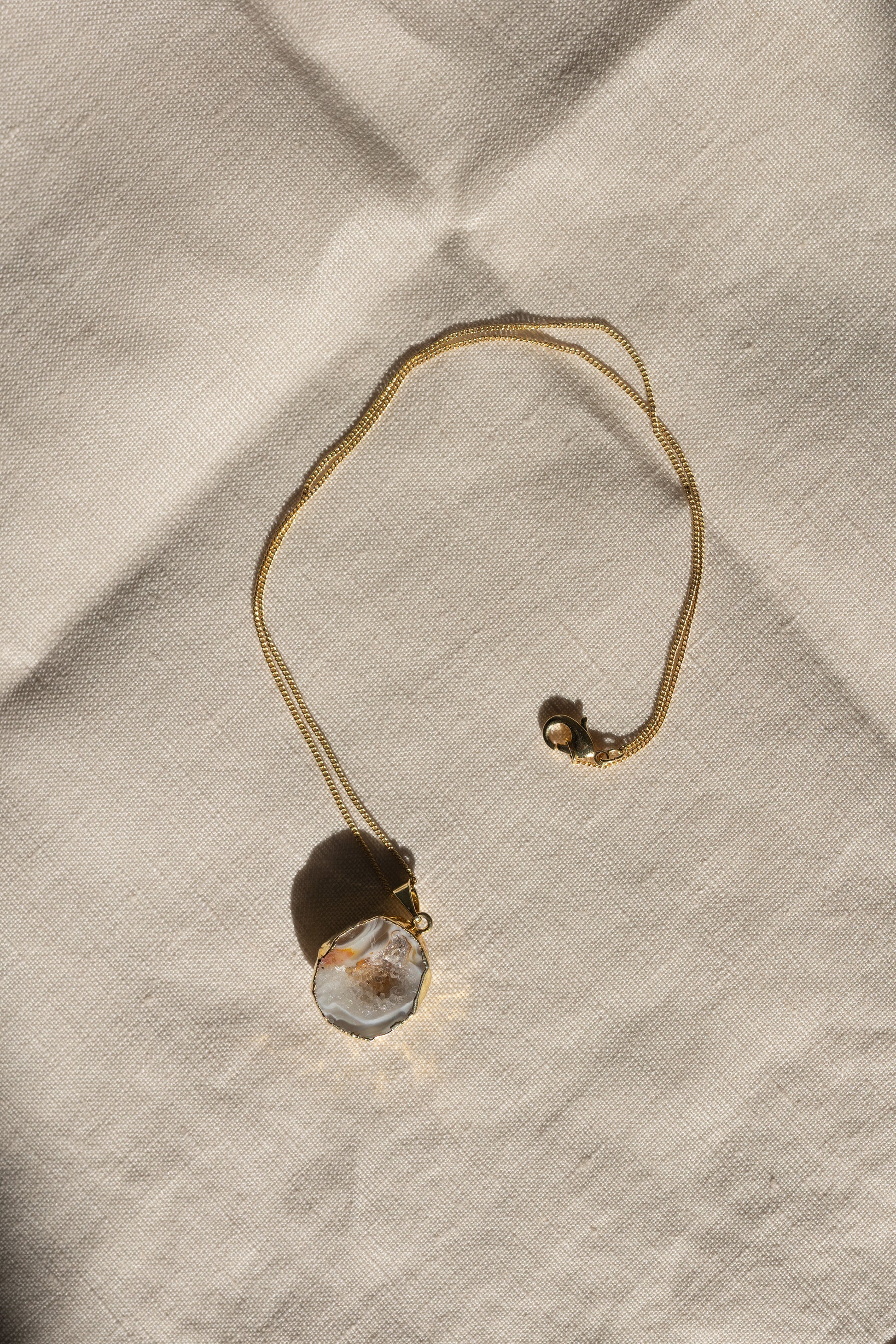Achatgeoden Kette, Edelsteinschmuck, Edelsteinkette