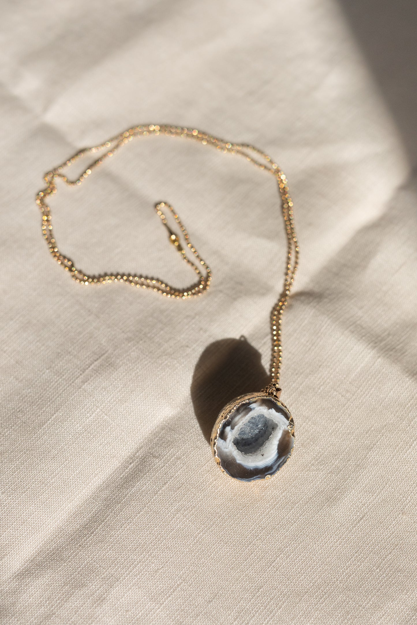 Achatgeoden Kette, Edelsteinschmuck, Edelsteinkette