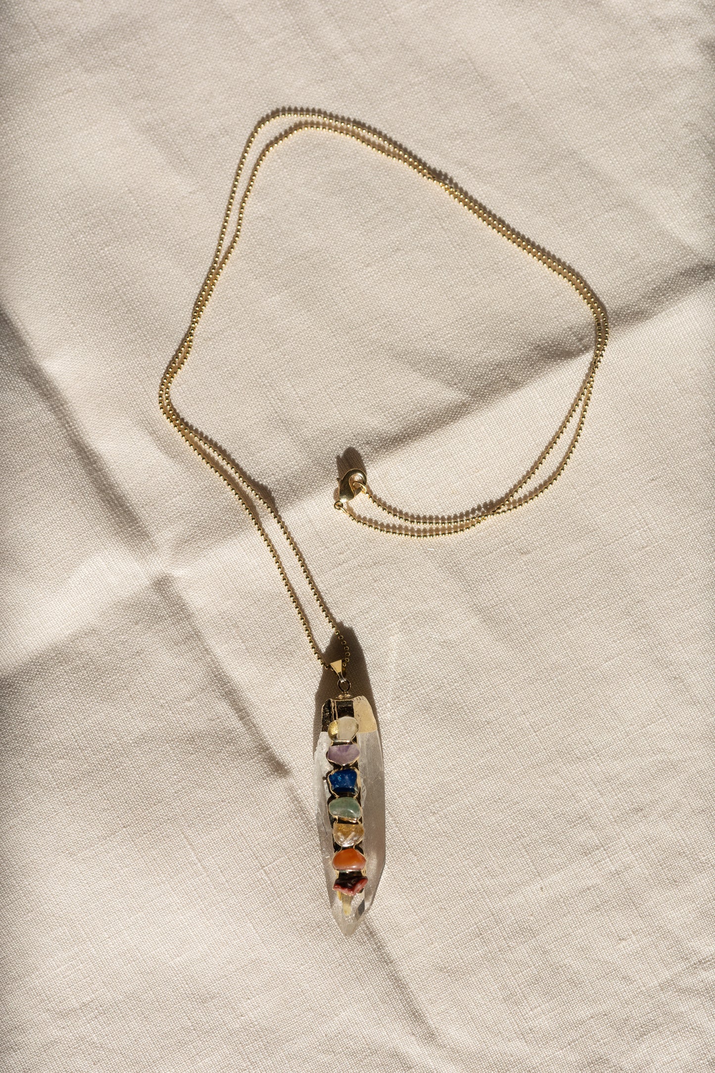 Bergkristall Chakra Edelstein Kette