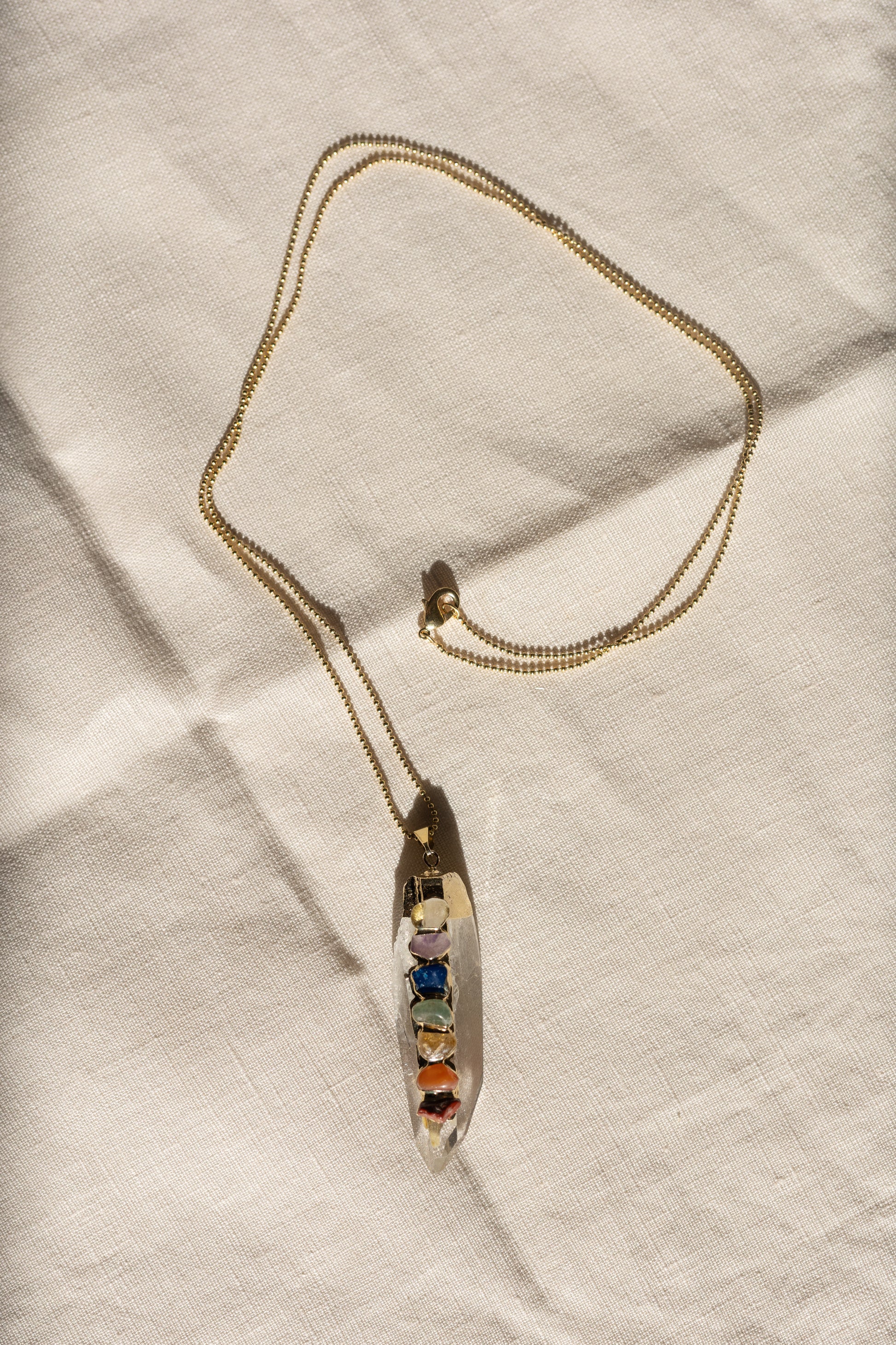 Bergkristall Chakra Edelstein Kette