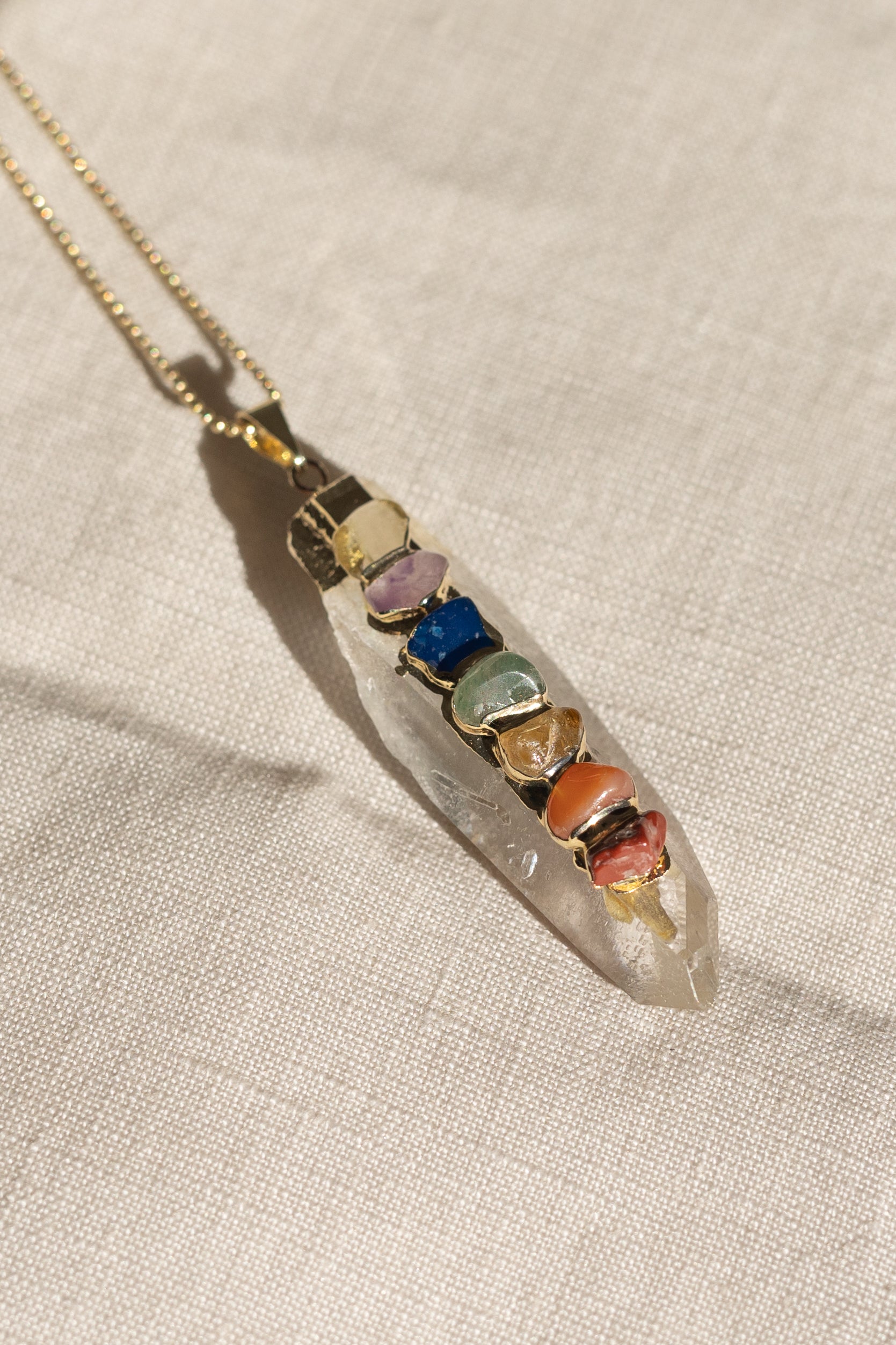 Bergkristall Chakra Kette