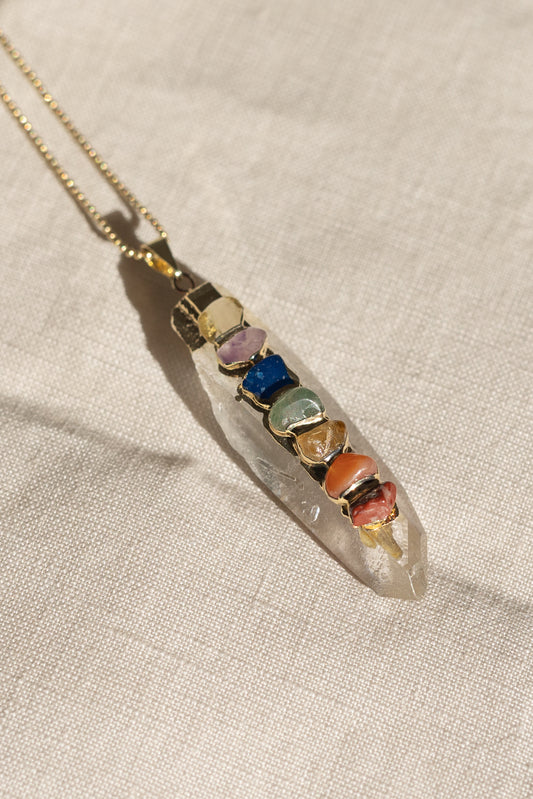 Bergkristall Chakra Kette