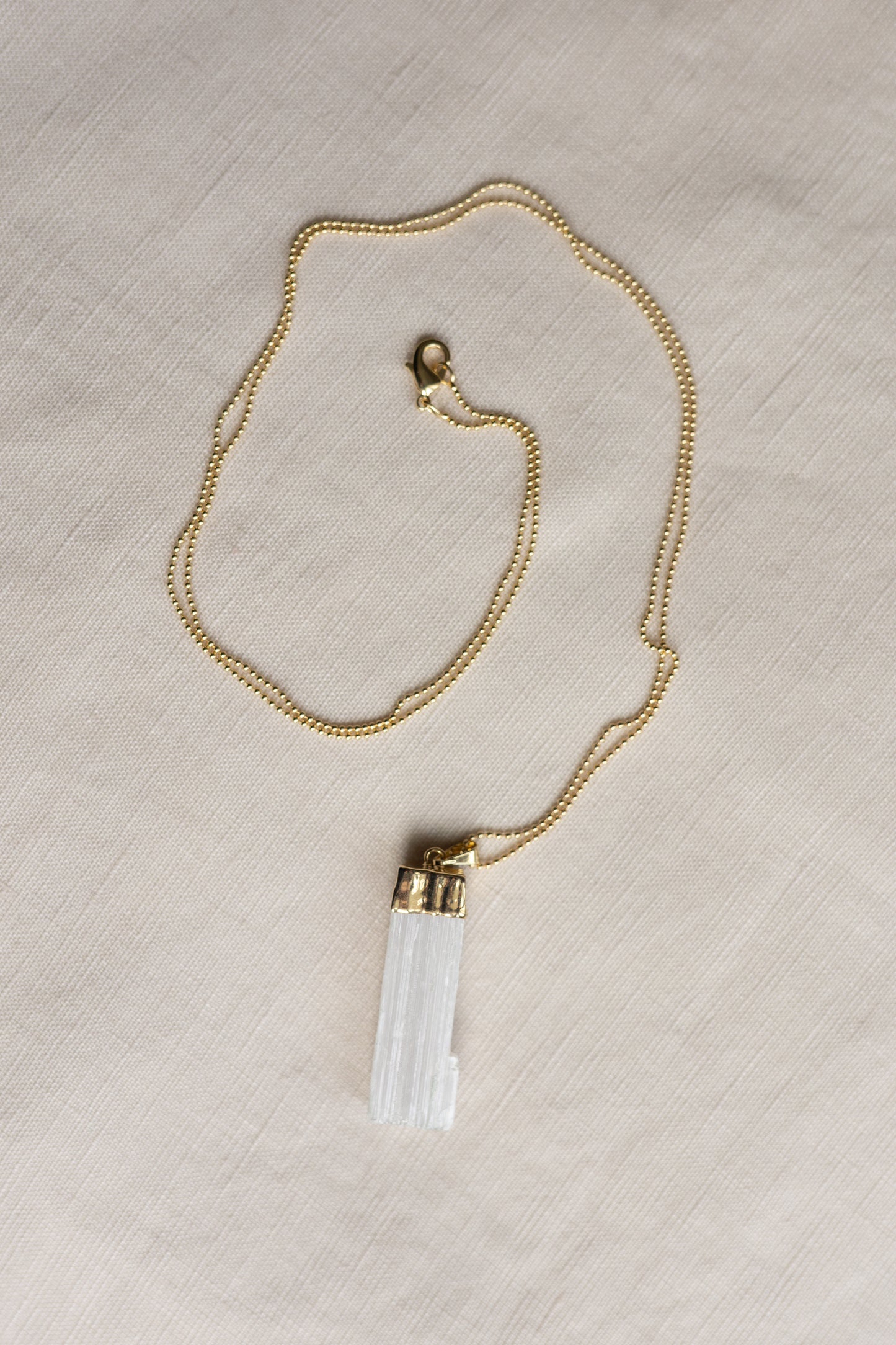 Selenit Edelstein Kette