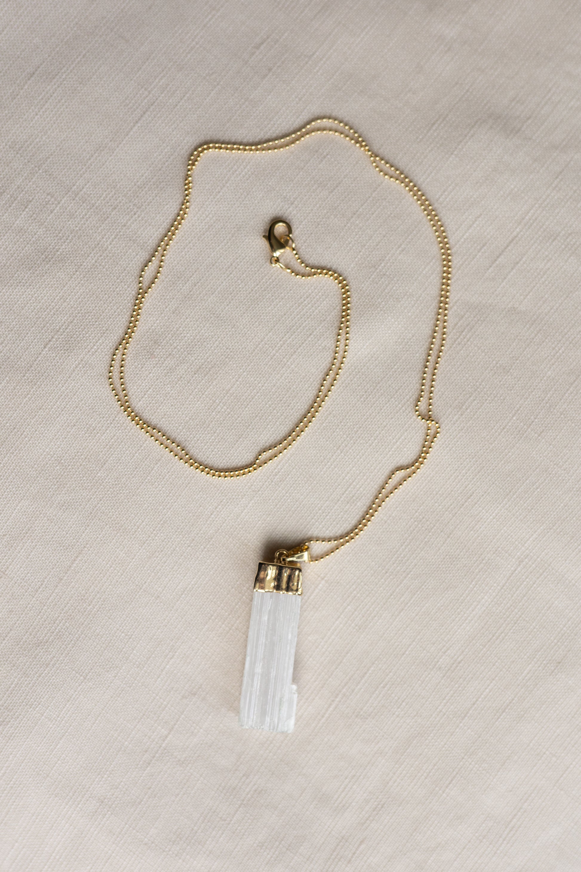 Selenit Edelstein Kette