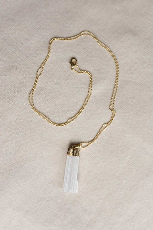 Selenit Edelstein Kette